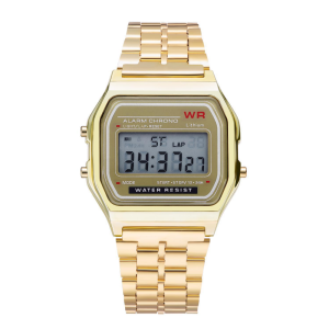 Retro Style LED Digital Watch for Men and Women, Multi-functional Electronic Sports Clock with Steel Band