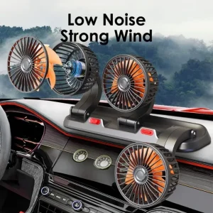 360° Adjustable Car Fan with 1/2/3 Heads, 2-Speed Silent Operation, USB 5V/12V/24V Electric Automotive Cooling Fan