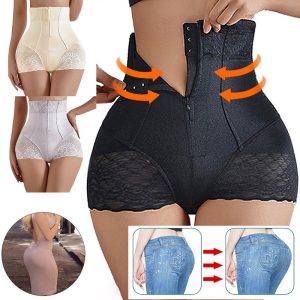 High Waist Zipper Body Shaper Panties for Women - Seamless Tummy Control Compression Underwear
