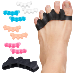 Silicone Toe Separators and Stretchers for Foot Comfort, Gel Toe Straighteners for Alignment and Pressure Relief