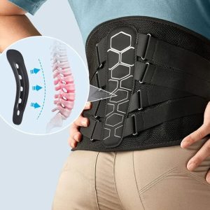 Adjustable Lumbar Support Belt with Stabilizing Stays and Soft Pad – Breathable Mesh Back Brace for Work, Posture, and Lifting