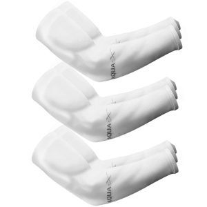 3 Pairs Unisex Ice Silk Cooling Arm Sleeves for Sun Protection – UV Cover for Outdoor Sports, Driving, and Fishing - White