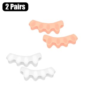Silicone Toe Separators and Stretchers for Foot Comfort, Gel Toe Straighteners for Alignment and Pressure Relief - 2 Pairs-a