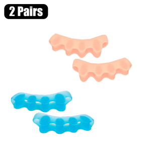 Silicone Toe Separators and Stretchers for Foot Comfort, Gel Toe Straighteners for Alignment and Pressure Relief - 2 Pairs-b