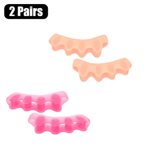 Silicone Toe Separators and Stretchers for Foot Comfort, Gel Toe Straighteners for Alignment and Pressure Relief - 2 Pairs-d