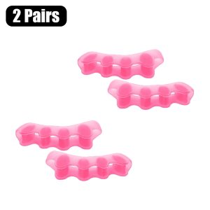 Silicone Toe Separators and Stretchers for Foot Comfort, Gel Toe Straighteners for Alignment and Pressure Relief - 2 Pairs-l