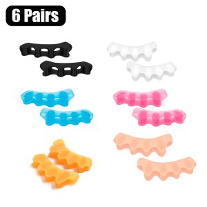 Silicone Toe Separators and Stretchers for Foot Comfort, Gel Toe Straighteners for Alignment and Pressure Relief - 6 Pairs