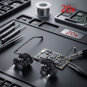 Magnifying Glasses For Close Work - Likron Professional Led Headband Magnifier With 10x To 25x Interchangeable Lenses For Jewelry, Watch Repair And Reading