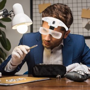 LED Headband Magnifier with 5 Interchangeable Lenses (1.0X to 3.5X)