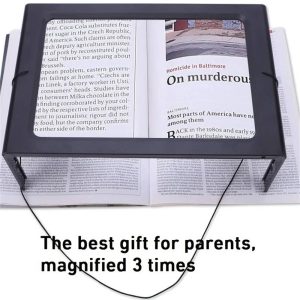 Full-Page Desktop Magnifier with LED Light - Hands-Free Reading Aid for Books & Hobbies