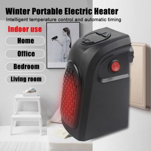 Compact Plug-in Wall Heater with Digital Timer & Adjustable Speed – Portable Mini Electric Fan Warmer for Small Spaces