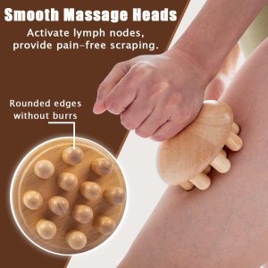 Wooden Mushroom Massager Tool for Body Sculpting, Deep Tissue Massage & Relaxation – Lymphatic Drainage & Maderotherapy