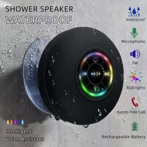 Likron Mini Waterproof Bluetooth Speaker with Suction Cup and Built-in Mic - Portable Wireless Shower Speaker for Bathroom, Pool, and Car