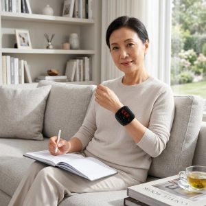 Likron Automatic Wrist Health Tracker with Voice Guidance, Digital Display, Portable Wellness Monitoring Device