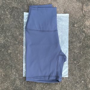 Women Sports Biker Shorts Women Naked Feeling High Waist Yoga Shorts Push Up Fitness Leggings Tummy Control Yoga Slim Shorts - Grayish Purple