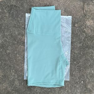 Women Sports Biker Shorts Women Naked Feeling High Waist Yoga Shorts Push Up Fitness Leggings Tummy Control Yoga Slim Shorts - Tidal Blue