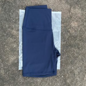 Women Sports Biker Shorts Women Naked Feeling High Waist Yoga Shorts Push Up Fitness Leggings Tummy Control Yoga Slim Shorts - Navy Blue