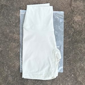 Women Sports Biker Shorts Women Naked Feeling High Waist Yoga Shorts Push Up Fitness Leggings Tummy Control Yoga Slim Shorts - Light Ivory