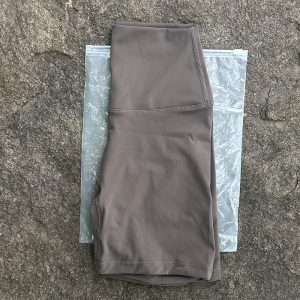 Women Sports Biker Shorts Women Naked Feeling High Waist Yoga Shorts Push Up Fitness Leggings Tummy Control Yoga Slim Shorts - Khaki Brown