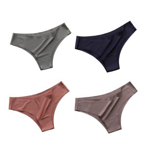 Premium 4-Pack Women’s Seamless Ice Silk Panties - Breathable Lightweight Everyday Underwear - Soft Stretch Full Coverage Fit (Sizes M-XL)