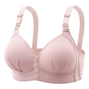2-Pack Premium Everyday Comfort Front-Closure Wireless Bra - Breathable Support for All-Day Wear - Pink