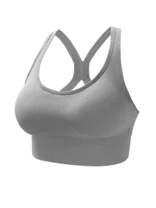 2-Pack Premium Seamless Comfort Yoga Sports Bra – Lightweight & Supportive Athletic Wear - Gray