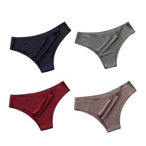 Premium 4-Pack Women’s Seamless Ice Silk Panties - Breathable Lightweight Everyday Underwear - Soft Stretch Full Coverage Fit (Sizes M-XL)