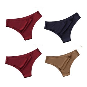 Premium 4-Pack Women’s Seamless Ice Silk Panties - Breathable Lightweight Everyday Underwear - Soft Stretch Full Coverage Fit (Sizes M-XL)