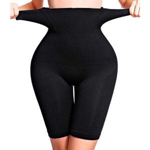 2pcs Women’s High-Waist Seamless Compression Shorts - Comfortable Smooth Silhouette Shaper for Daily Wear - Breathable Fabric (Black/Beige)