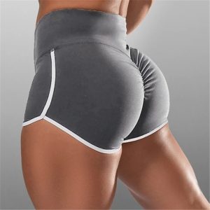 2pcs Women’s High-Waist Athletic Shorts - Moisture-Wicking Yoga & Fitness Apparel for Active Lifestyle - Comfortable Stretchy Gym Wear - Grey