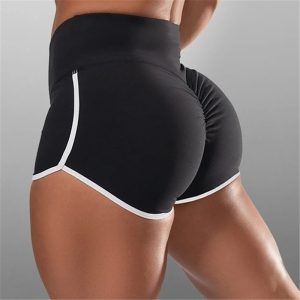 2pcs Women’s High-Waist Athletic Shorts - Moisture-Wicking Yoga & Fitness Apparel for Active Lifestyle - Comfortable Stretchy Gym Wear - Black
