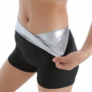 2pcs Women’s High-Waist Thermal Compression Shorts - Moisture-Wicking Shapewear for Workout & Daily Comfort - Black, Sizes M-L
