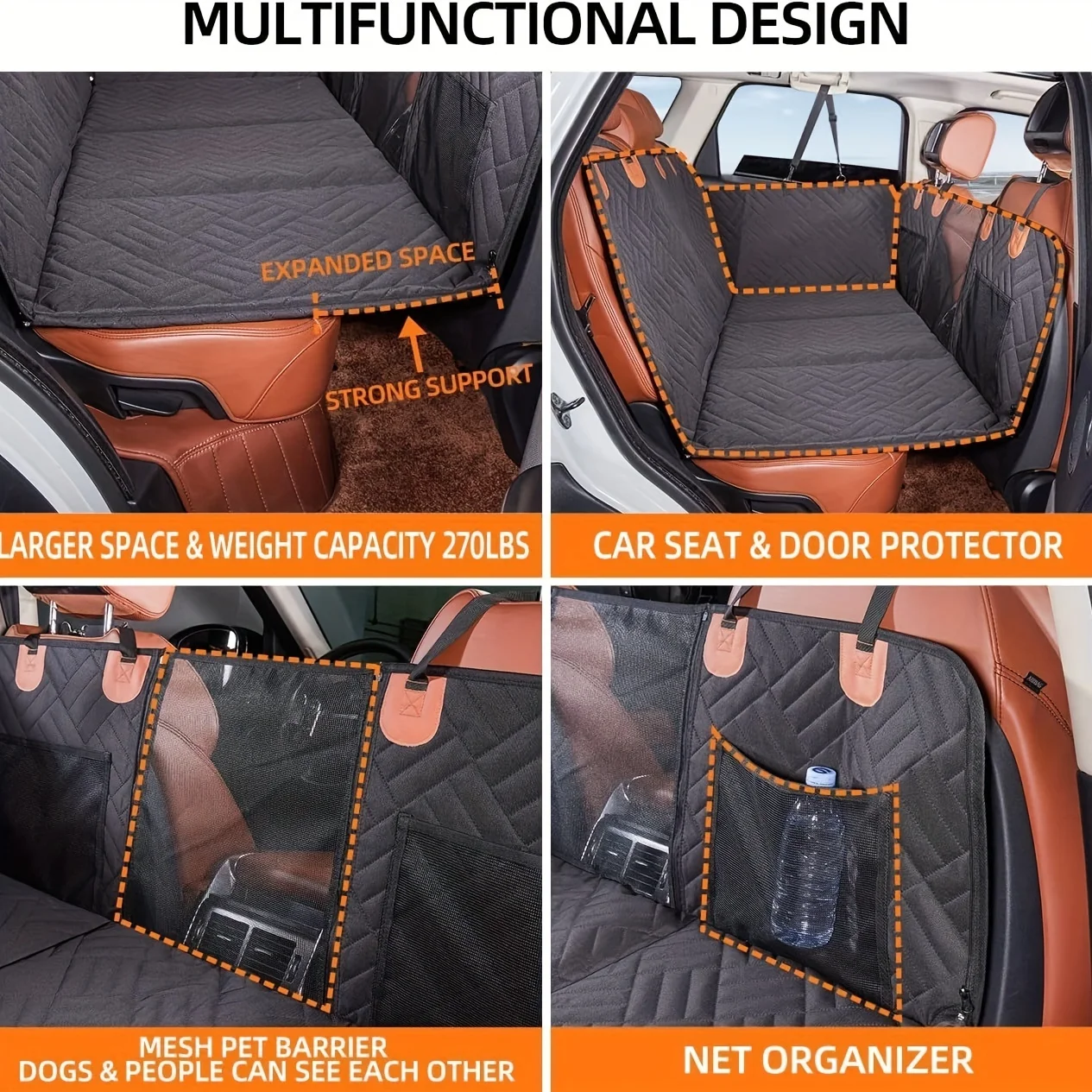 Likron Watches Luxury SUV Pet Travel Hammock Scratch-Resistant Easy-Clean Solution for Active Dogs