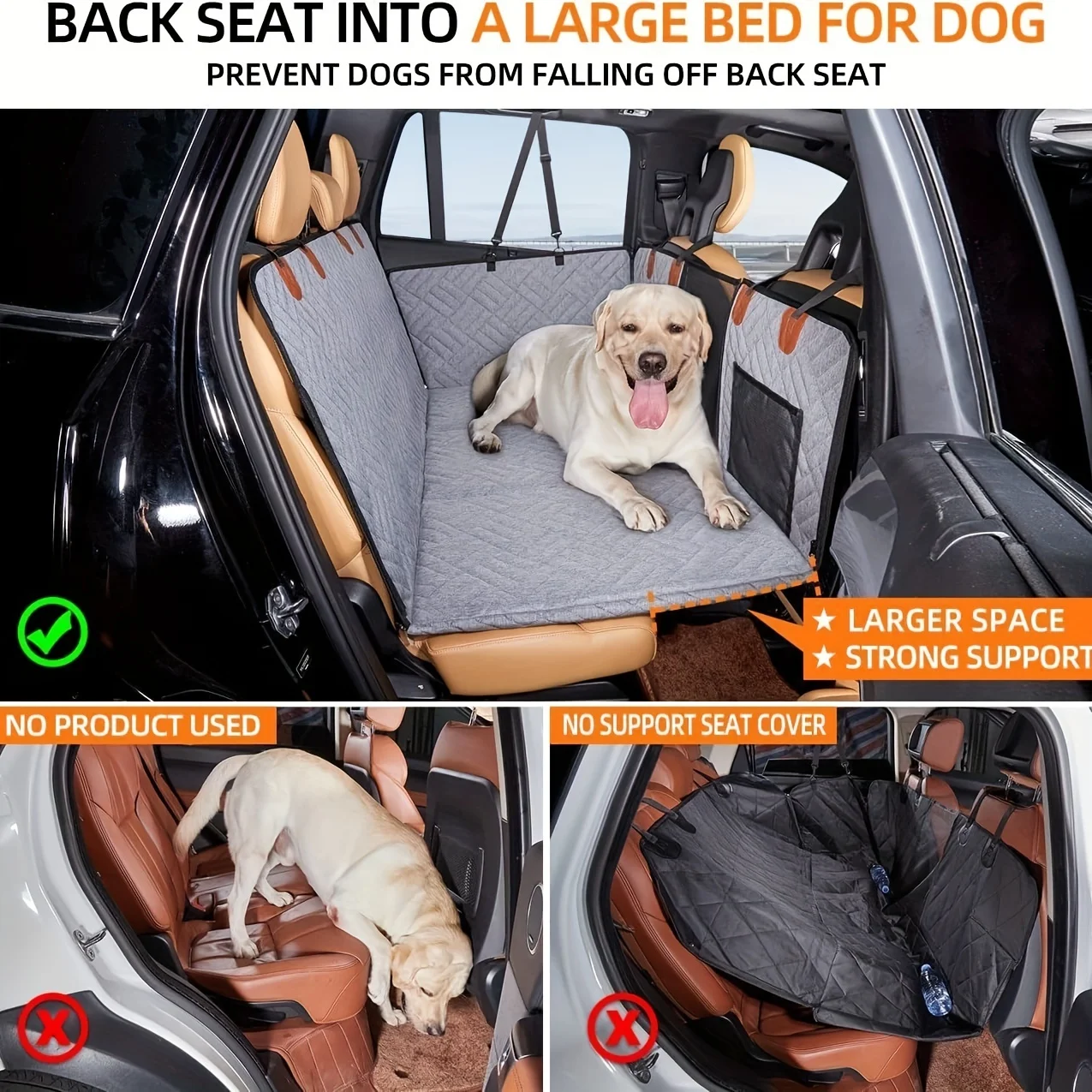 Likron Watches Luxury SUV Pet Travel Hammock Scratch-Resistant Easy-Clean Solution for Active Dogs