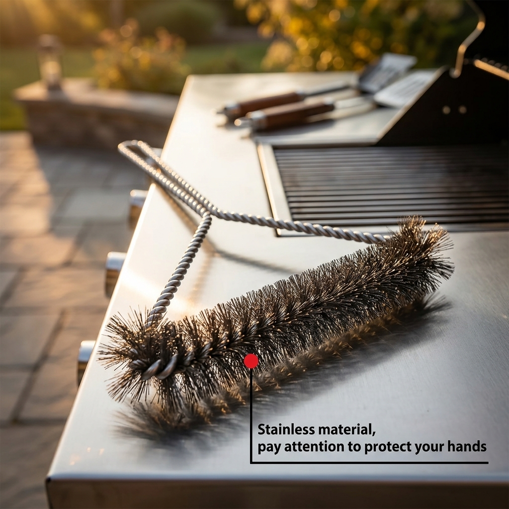 Likron Watches Professional BBQ Grill Maintenance Stainless Steel Brush for Deep Cleaning Food Safety